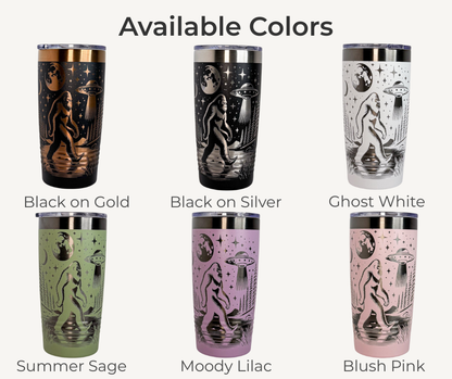 Bigfoot UFO Engraved Stainless Steel Tumbler – 20oz Insulated Travel Mug