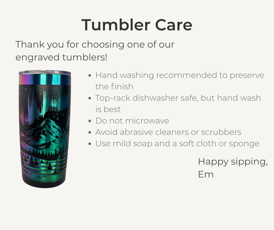 Northern Lights Engraved Stainless Steel Tumbler – 20oz Insulated Aurora Borealis Travel Mug