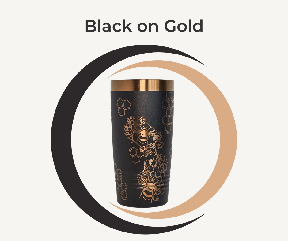 Bee & Honeycomb Engraved Stainless Steel Tumbler – 20oz Insulated Travel Mug