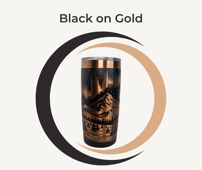 Northern Lights Engraved Stainless Steel Tumbler – 20oz Insulated Aurora Borealis Travel Mug