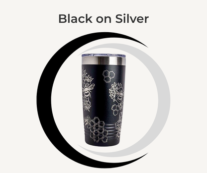 Bee & Honeycomb Engraved Stainless Steel Tumbler – 20oz Insulated Travel Mug