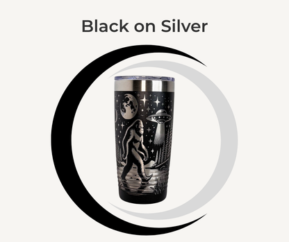 Bigfoot UFO Engraved Stainless Steel Tumbler – 20oz Insulated Travel Mug