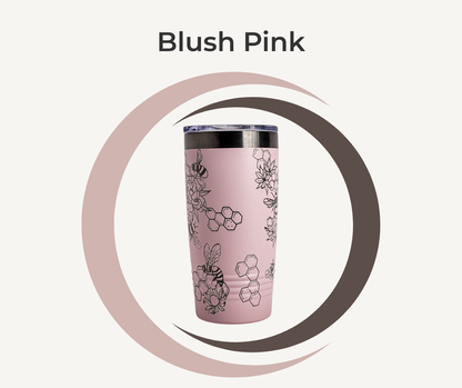 Bee & Honeycomb Engraved Stainless Steel Tumbler – 20oz Insulated Travel Mug