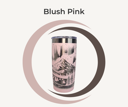 Northern Lights Engraved Stainless Steel Tumbler – 20oz Insulated Aurora Borealis Travel Mug