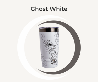 Bee & Honeycomb Engraved Stainless Steel Tumbler – 20oz Insulated Travel Mug