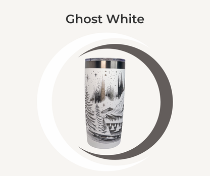 Northern Lights Engraved Stainless Steel Tumbler – 20oz Insulated Aurora Borealis Travel Mug