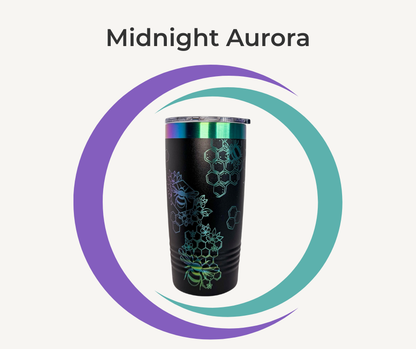 Bee & Honeycomb Engraved Stainless Steel Tumbler – 20oz Insulated Travel Mug
