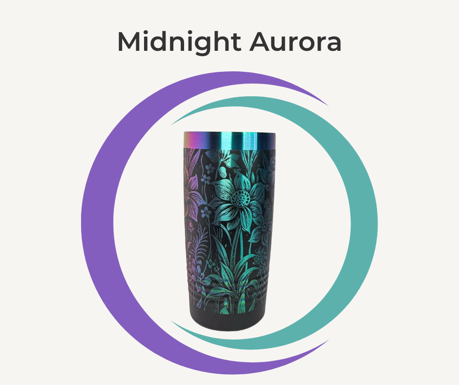 Botanical Engraved Stainless Steel Tumbler – 20oz Insulated Travel Mug with Floral Design