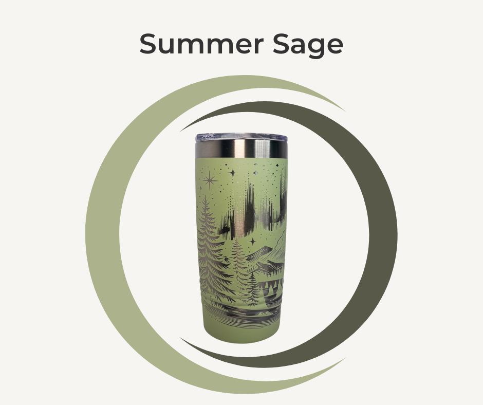 Northern Lights Engraved Stainless Steel Tumbler – 20oz Insulated Aurora Borealis Travel Mug