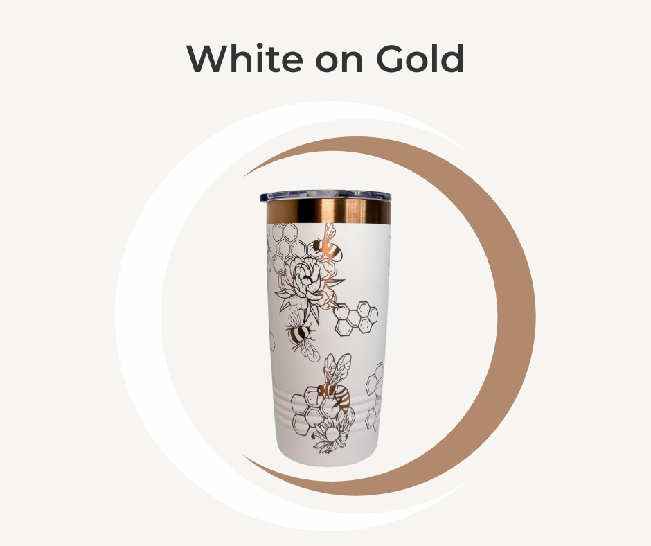 Bee & Honeycomb Engraved Stainless Steel Tumbler – 20oz Insulated Travel Mug