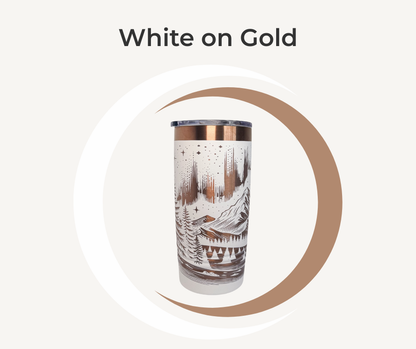 Northern Lights Engraved Stainless Steel Tumbler – 20oz Insulated Aurora Borealis Travel Mug