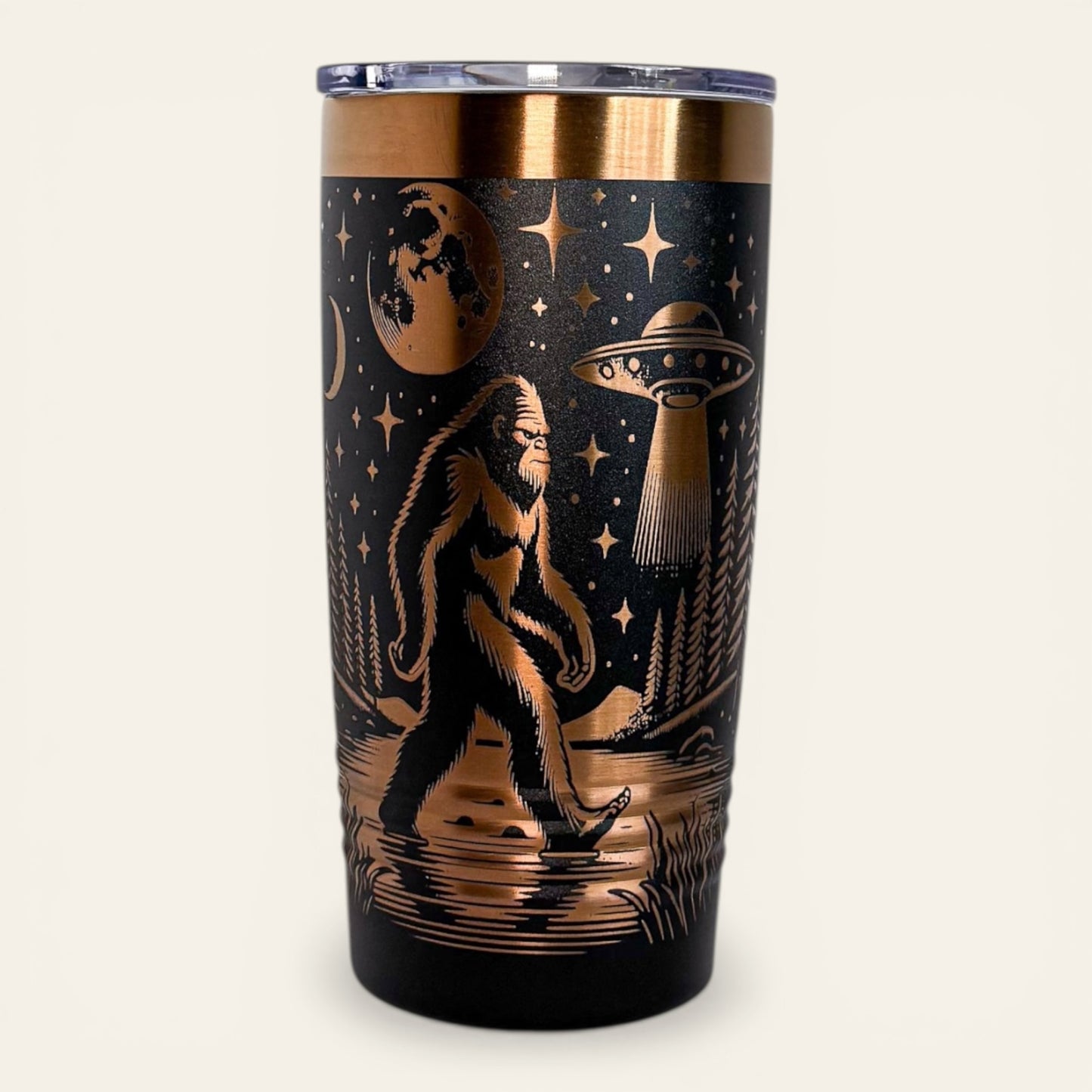 Bigfoot UFO Engraved Stainless Steel Tumbler – 20oz Insulated Travel Mug